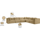  Manufacturer Color_Camel -- Shaggy 140" Camel Corduroy Performance Fabric Upholstered 6 pc Modular Sectional IMAGE 13