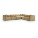 Meridian Shaggy Camel Corduroy Performance Fabric Modular Sectional IMAGE 1