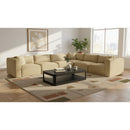 Meridian Shaggy Camel Corduroy Performance Fabric Modular Sectional IMAGE 2
