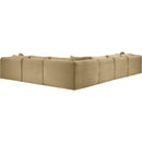  Manufacturer Color_Camel -- Shaggy 140" Camel Corduroy Performance Fabric Upholstered 6 pc Modular Sectional IMAGE 7