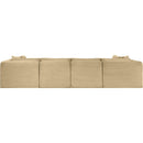  Manufacturer Color_Camel -- Shaggy 140" Camel Corduroy Performance Fabric Upholstered 6 pc Modular Sectional IMAGE 5