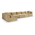  Manufacturer Color_Camel -- Shaggy 171" Camel Corduroy Performance Fabric Upholstered 6 pc Modular Sectional IMAGE 1