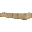  Manufacturer Color_Camel -- Shaggy 171" Camel Corduroy Performance Fabric Upholstered 6 pc Modular Sectional IMAGE 6