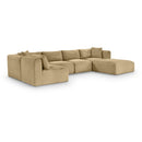 Meridian Shaggy Camel Corduroy Performance Fabric Modular Sectional IMAGE 1