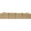  Manufacturer Color_Camel -- Shaggy 140" Camel Corduroy Performance Fabric Upholstered 6 pc Modular Sectional IMAGE 5
