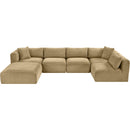Meridian Shaggy Camel Corduroy Performance Fabric Modular Sectional IMAGE 6