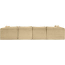 Meridian Shaggy Camel Corduroy Performance Fabric Modular Sectional IMAGE 5