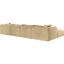 Meridian Shaggy Camel Corduroy Performance Fabric Modular Sectional IMAGE 7