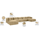  Manufacturer Color_Camel -- Shaggy 176" Camel Corduroy Performance Fabric Upholstered 6 pc Modular Sectional IMAGE 14