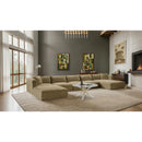 Meridian Shaggy Camel Corduroy Performance Fabric Modular Sectional IMAGE 2