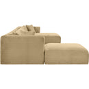  Manufacturer Color_Camel -- Shaggy 176" Camel Corduroy Performance Fabric Upholstered 6 pc Modular Sectional IMAGE 4