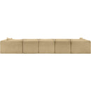  Manufacturer Color_Camel -- Shaggy 176" Camel Corduroy Performance Fabric Upholstered 6 pc Modular Sectional IMAGE 5