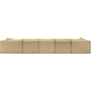 Meridian Shaggy Camel Corduroy Performance Fabric Modular Sectional IMAGE 5