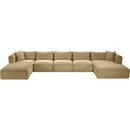 Meridian Shaggy Camel Corduroy Performance Fabric Modular Sectional IMAGE 6