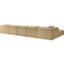 Manufacturer Color_Camel -- Shaggy 176" Camel Corduroy Performance Fabric Upholstered 6 pc Modular Sectional IMAGE 7