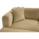  Manufacturer Color_Camel -- Shaggy 176" Camel Corduroy Performance Fabric Upholstered 6 pc Modular Sectional IMAGE 9