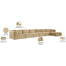  Manufacturer Color_Camel -- Shaggy 207" Camel Corduroy Performance Fabric Upholstered 6 pc Modular Sectional IMAGE 13