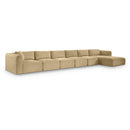  Manufacturer Color_Camel -- Shaggy 207" Camel Corduroy Performance Fabric Upholstered 6 pc Modular Sectional IMAGE 1