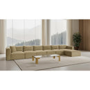  Manufacturer Color_Camel -- Shaggy 207" Camel Corduroy Performance Fabric Upholstered 6 pc Modular Sectional IMAGE 2