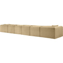  Manufacturer Color_Camel -- Shaggy 207" Camel Corduroy Performance Fabric Upholstered 6 pc Modular Sectional IMAGE 7