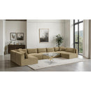 Manufacturer Color_Camel -- Shaggy 171" Camel Corduroy Performance Fabric Upholstered 7 pc Modular Sectional IMAGE 2