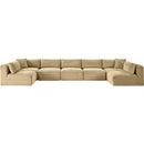  Manufacturer Color_Camel -- Shaggy 171" Camel Corduroy Performance Fabric Upholstered 7 pc Modular Sectional IMAGE 3