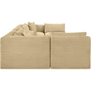  Manufacturer Color_Camel -- Shaggy 171" Camel Corduroy Performance Fabric Upholstered 7 pc Modular Sectional IMAGE 4