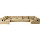 Manufacturer Color_Camel -- Shaggy 171" Camel Corduroy Performance Fabric Upholstered 7 pc Modular Sectional IMAGE 6