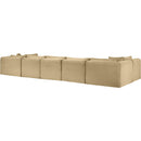  Manufacturer Color_Camel -- Shaggy 171" Camel Corduroy Performance Fabric Upholstered 7 pc Modular Sectional IMAGE 7