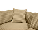 Manufacturer Color_Camel -- Shaggy 202" Camel Corduroy Performance Fabric Upholstered 7 pc Modular Sectional IMAGE 11