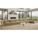Meridian Shaggy Camel Corduroy Performance Fabric Modular Sectional IMAGE 2