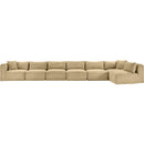  Manufacturer Color_Camel -- Shaggy 202" Camel Corduroy Performance Fabric Upholstered 7 pc Modular Sectional IMAGE 3