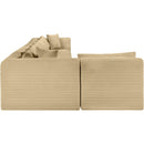  Manufacturer Color_Camel -- Shaggy 202" Camel Corduroy Performance Fabric Upholstered 7 pc Modular Sectional IMAGE 4