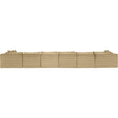  Manufacturer Color_Camel -- Shaggy 202" Camel Corduroy Performance Fabric Upholstered 7 pc Modular Sectional IMAGE 5