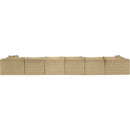 Meridian Shaggy Camel Corduroy Performance Fabric Modular Sectional IMAGE 5