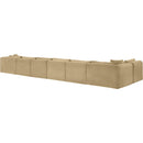  Manufacturer Color_Camel -- Shaggy 202" Camel Corduroy Performance Fabric Upholstered 7 pc Modular Sectional IMAGE 7