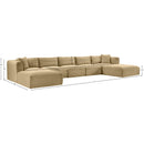  Manufacturer Color_Camel -- Shaggy 171" Camel Corduroy Performance Fabric Upholstered 7 pc Modular Sectional IMAGE 11