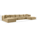 Meridian Shaggy Camel Corduroy Performance Fabric Modular Sectional IMAGE 11