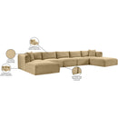  Manufacturer Color_Camel -- Shaggy 171" Camel Corduroy Performance Fabric Upholstered 7 pc Modular Sectional IMAGE 12