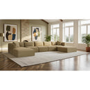  Manufacturer Color_Camel -- Shaggy 171" Camel Corduroy Performance Fabric Upholstered 7 pc Modular Sectional IMAGE 2