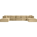  Manufacturer Color_Camel -- Shaggy 171" Camel Corduroy Performance Fabric Upholstered 7 pc Modular Sectional IMAGE 3