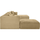  Manufacturer Color_Camel -- Shaggy 171" Camel Corduroy Performance Fabric Upholstered 7 pc Modular Sectional IMAGE 4