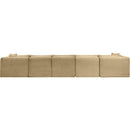  Manufacturer Color_Camel -- Shaggy 171" Camel Corduroy Performance Fabric Upholstered 7 pc Modular Sectional IMAGE 5