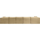 Meridian Shaggy Camel Corduroy Performance Fabric Modular Sectional IMAGE 5