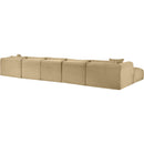  Manufacturer Color_Camel -- Shaggy 171" Camel Corduroy Performance Fabric Upholstered 7 pc Modular Sectional IMAGE 7