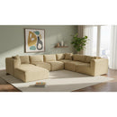 Manufacturer Color_Camel -- Shaggy 140" Camel Corduroy Performance Fabric Upholstered 7 pc Modular Sectional IMAGE 2