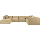 Meridian Shaggy Camel Corduroy Performance Fabric Modular Sectional IMAGE 3