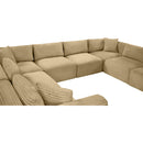  Manufacturer Color_Camel -- Shaggy 140" Camel Corduroy Performance Fabric Upholstered 8 pc Modular Sectional IMAGE 11