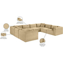  Manufacturer Color_Camel -- Shaggy 140" Camel Corduroy Performance Fabric Upholstered 8 pc Modular Sectional IMAGE 14
