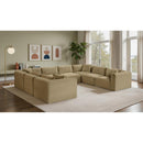 Meridian Shaggy Camel Corduroy Performance Fabric Modular Sectional IMAGE 2